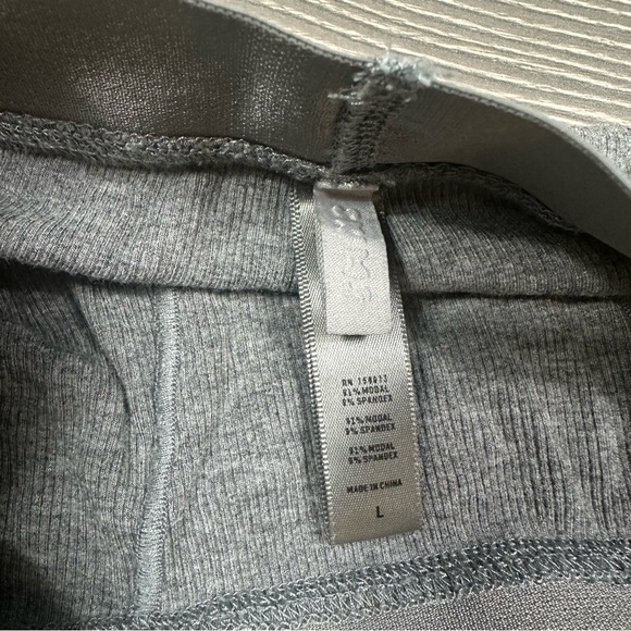 Skims Ribbed Boxer Shorts Gray Large Stretch Lounge Intimates - Picture 2 of 3